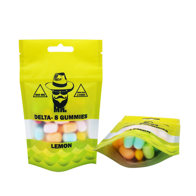 خرید 7g طراحی سفارشی یک طرف فولیک پوشش داده شده ضد بچه Ziplock کیسه های علف های دوباره با سوراخ آویزان و پنجره شفاف online manufacture