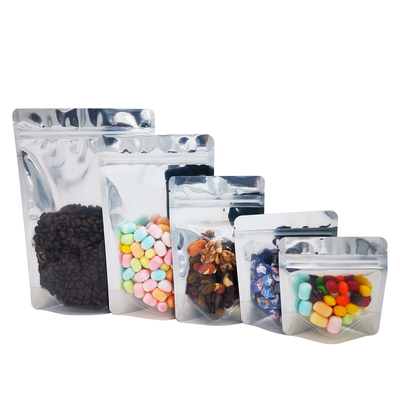 خرید 1.0g 3.5g 7.0g 14g 28g 13mil یک طرف شفاف سیاه پشت ایستاده بلند بسته های مایلار فولیک قابل بازپوشاندن برای بسته بندی ذخیره سازی مواد غذایی online manufacture