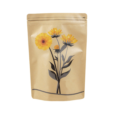 خرید کاغذ آلومینیوم پلاستیکی سفارشی لایه دار ایستاده Kraft Zip Lock Pouch برای مواد غذایی خشک برگ چای قهوه دانه بسته بندی online manufacture