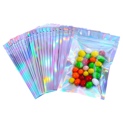 خرید کیسه های Mylar هولوگرافیکی قابل بسته بندی گرمایی با زیپ لاک قابل بسته بندی برای بسته بندی مواد غذایی ذخیره سازی چند منظوره online manufacture