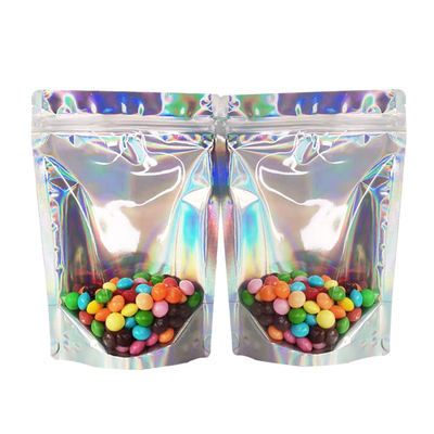 خرید 5x7 اینچ زیپ لاک گرمایی مهر و موم هولوگرافیک دوباره مهر و موم کیف های ایستاده برای مهمانی ها بسته بندی تجاری ذخیره سازی مواد غذایی online manufacture