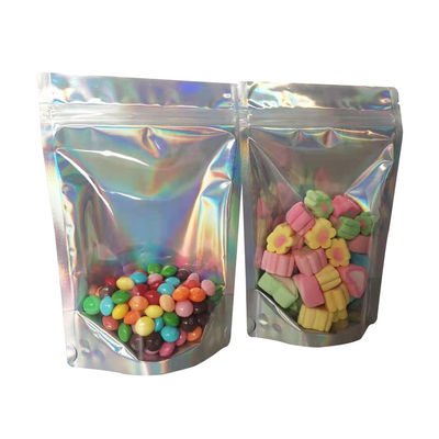 مهر گرمایی قابل باز کردن قفل زپ بسته های بلند بلند با گسیت پایین شفاف جلو برای بسته بندی ذخیره سازی مواد غذایی