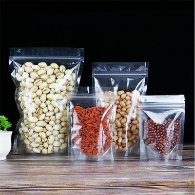 4x6 اینچ ضد رطوبت پلاستیک شفاف شفاف پاکت ایستاده با زیپ برای میوه خشک، آب نبات، بسته بندی مواد غذایی کوکی